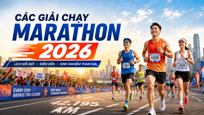 Các giải chạy Marathon 2026 tiếp tục thu hút cộng đồng runner nhờ sự kết hợp giữa thể thao, sức khỏe, du lịch và tinh thần chinh phục bản thân.