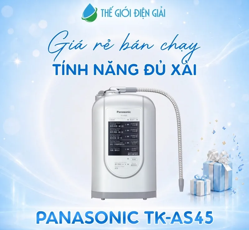 Panasonic TK-AS45 là lựa chọn nhỏ gọn cho người muốn tiếp cận công nghệ lọc nước ion kiềm trong gia đình.